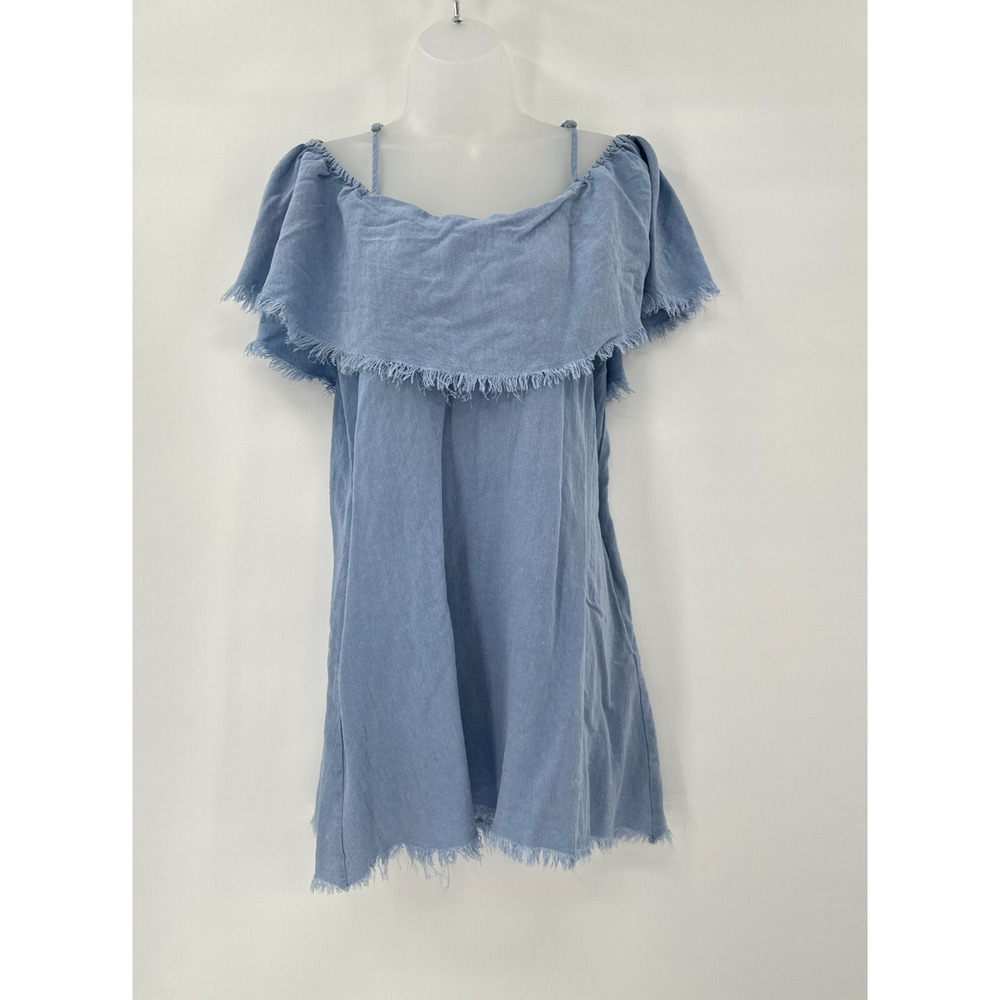 Cottagecore Blue Off‎ Shoulder Smocked Dress Romantic Indie Umgee Medium